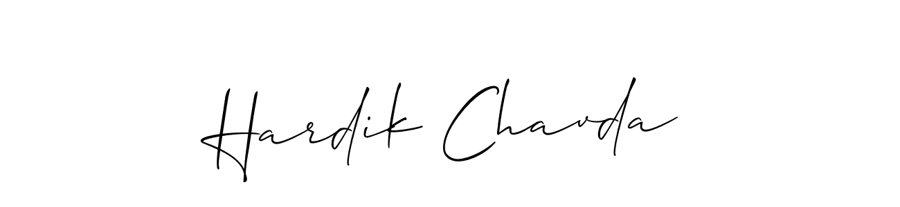 Also we have Hardik Chavda name is the best signature style. Create professional handwritten signature collection using Allison_Script autograph style. Hardik Chavda signature style 2 images and pictures png