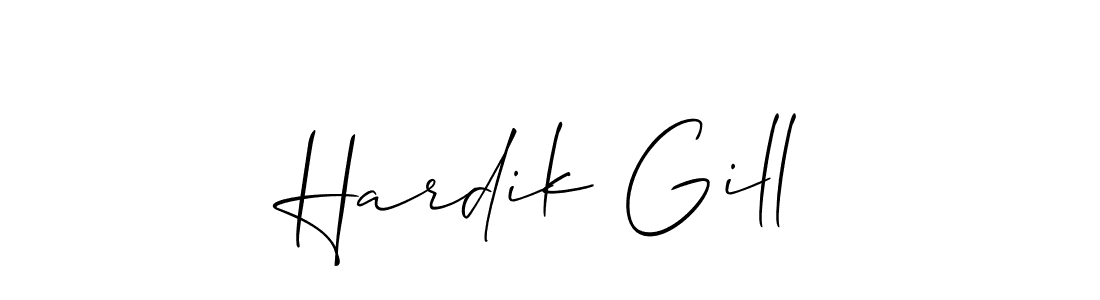 Similarly Allison_Script is the best handwritten signature design. Signature creator online .You can use it as an online autograph creator for name Hardik Gill. Hardik Gill signature style 2 images and pictures png