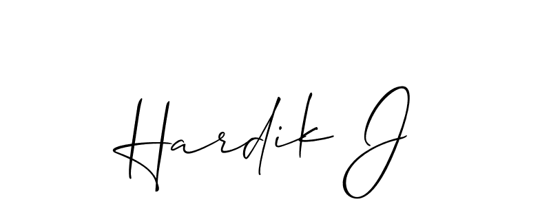 Also we have Hardik J name is the best signature style. Create professional handwritten signature collection using Allison_Script autograph style. Hardik J signature style 2 images and pictures png