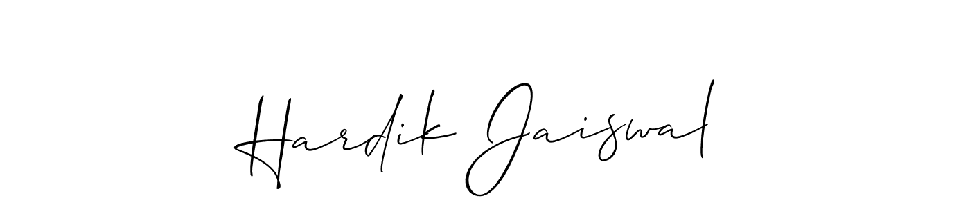 Make a beautiful signature design for name Hardik Jaiswal. With this signature (Allison_Script) style, you can create a handwritten signature for free. Hardik Jaiswal signature style 2 images and pictures png