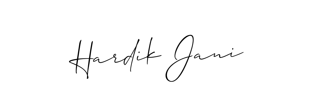 Make a short Hardik Jani signature style. Manage your documents anywhere anytime using Allison_Script. Create and add eSignatures, submit forms, share and send files easily. Hardik Jani signature style 2 images and pictures png