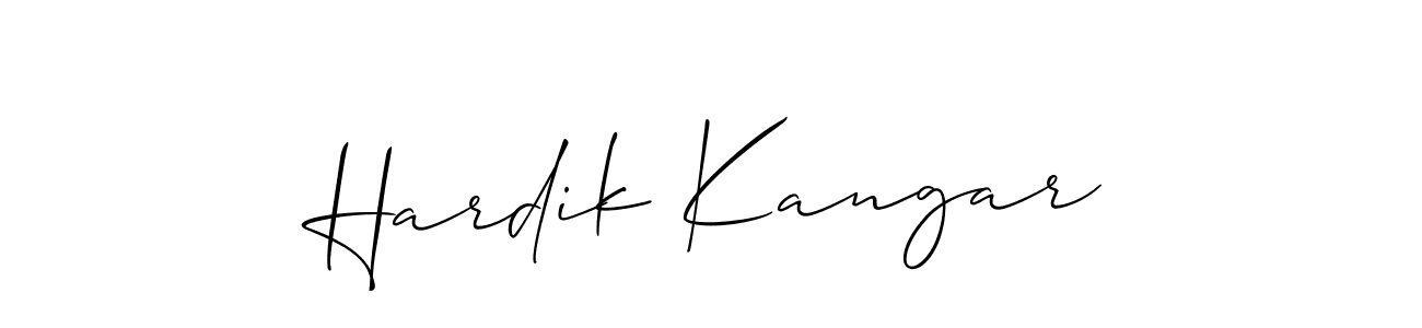 Similarly Allison_Script is the best handwritten signature design. Signature creator online .You can use it as an online autograph creator for name Hardik Kangar. Hardik Kangar signature style 2 images and pictures png