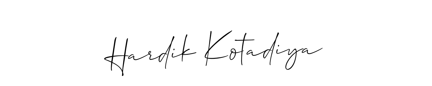 Best and Professional Signature Style for Hardik Kotadiya. Allison_Script Best Signature Style Collection. Hardik Kotadiya signature style 2 images and pictures png