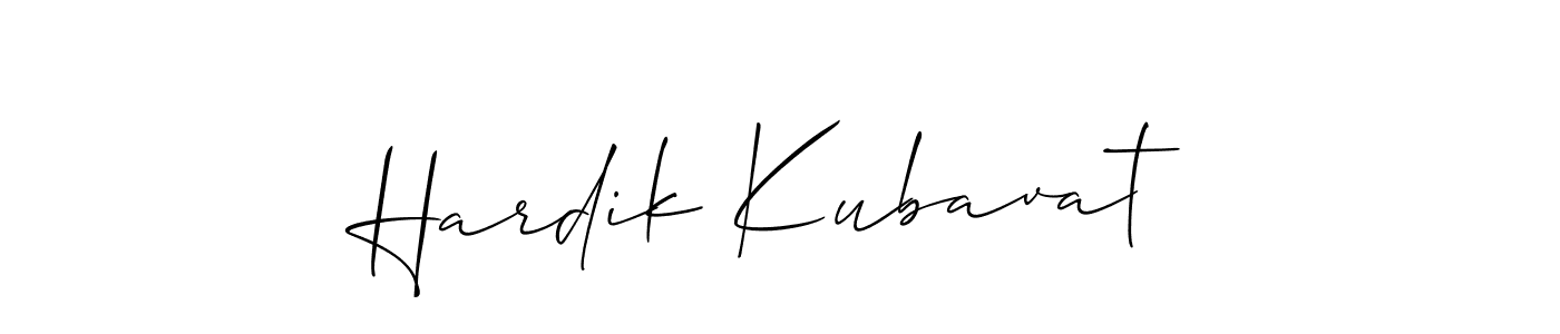 Make a short Hardik Kubavat signature style. Manage your documents anywhere anytime using Allison_Script. Create and add eSignatures, submit forms, share and send files easily. Hardik Kubavat signature style 2 images and pictures png