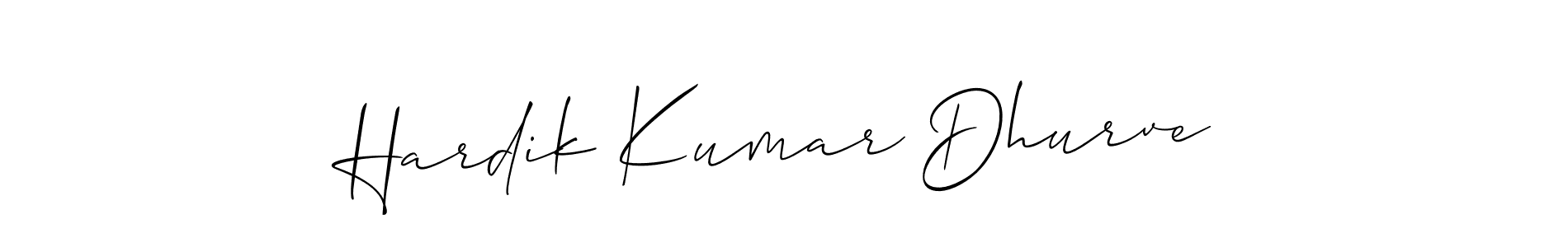 Also we have Hardik Kumar Dhurve name is the best signature style. Create professional handwritten signature collection using Allison_Script autograph style. Hardik Kumar Dhurve signature style 2 images and pictures png