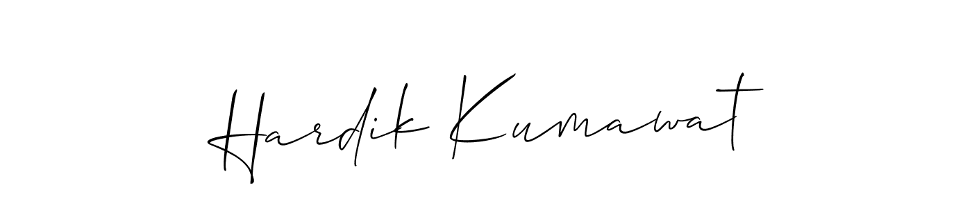 Design your own signature with our free online signature maker. With this signature software, you can create a handwritten (Allison_Script) signature for name Hardik Kumawat. Hardik Kumawat signature style 2 images and pictures png
