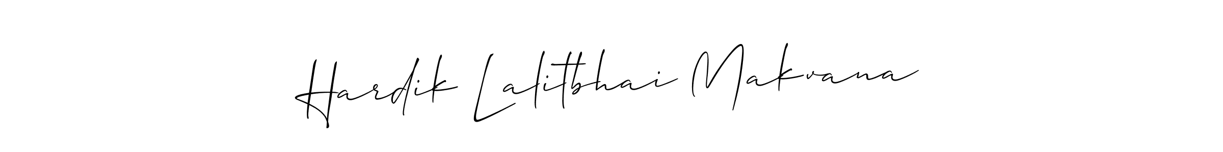 The best way (Allison_Script) to make a short signature is to pick only two or three words in your name. The name Hardik Lalitbhai Makvana include a total of six letters. For converting this name. Hardik Lalitbhai Makvana signature style 2 images and pictures png
