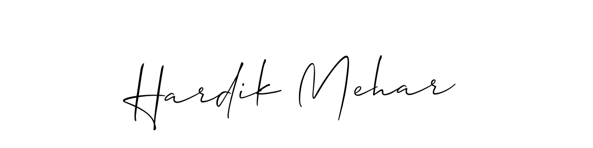 Also we have Hardik Mehar name is the best signature style. Create professional handwritten signature collection using Allison_Script autograph style. Hardik Mehar signature style 2 images and pictures png