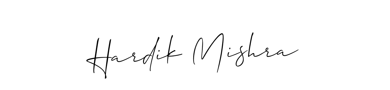 Use a signature maker to create a handwritten signature online. With this signature software, you can design (Allison_Script) your own signature for name Hardik Mishra. Hardik Mishra signature style 2 images and pictures png