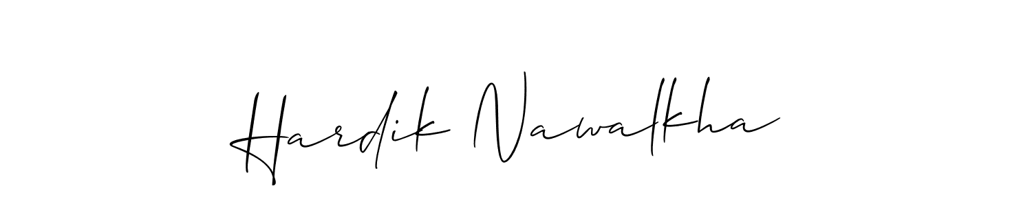 Use a signature maker to create a handwritten signature online. With this signature software, you can design (Allison_Script) your own signature for name Hardik Nawalkha. Hardik Nawalkha signature style 2 images and pictures png