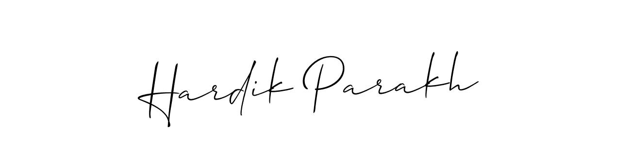 Also we have Hardik Parakh name is the best signature style. Create professional handwritten signature collection using Allison_Script autograph style. Hardik Parakh signature style 2 images and pictures png