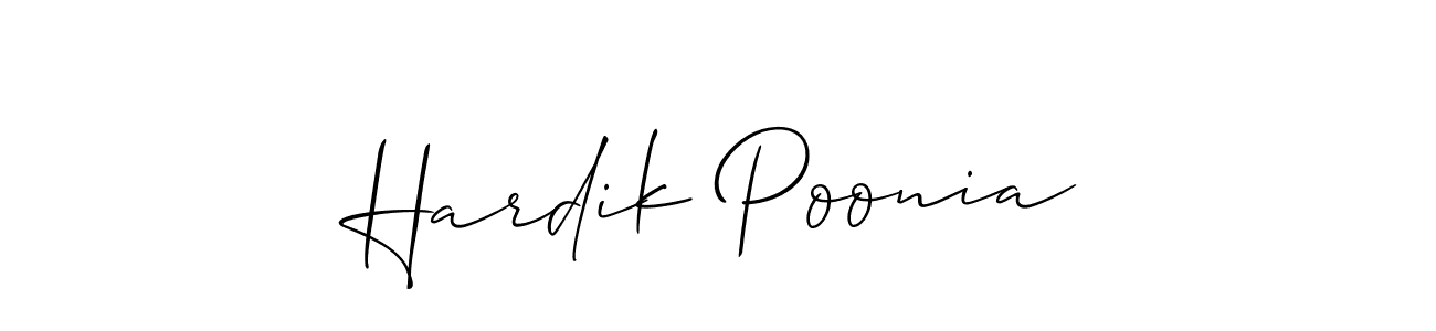 Also we have Hardik Poonia name is the best signature style. Create professional handwritten signature collection using Allison_Script autograph style. Hardik Poonia signature style 2 images and pictures png