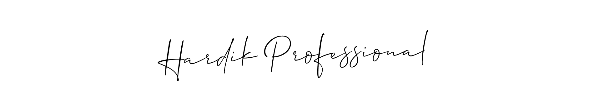 You should practise on your own different ways (Allison_Script) to write your name (Hardik Professional) in signature. don't let someone else do it for you. Hardik Professional signature style 2 images and pictures png
