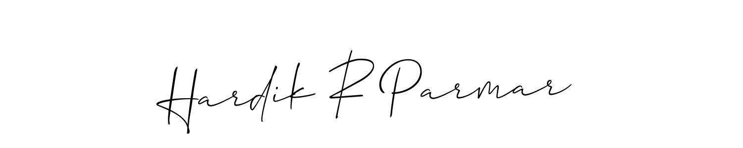 Hardik R Parmar stylish signature style. Best Handwritten Sign (Allison_Script) for my name. Handwritten Signature Collection Ideas for my name Hardik R Parmar. Hardik R Parmar signature style 2 images and pictures png