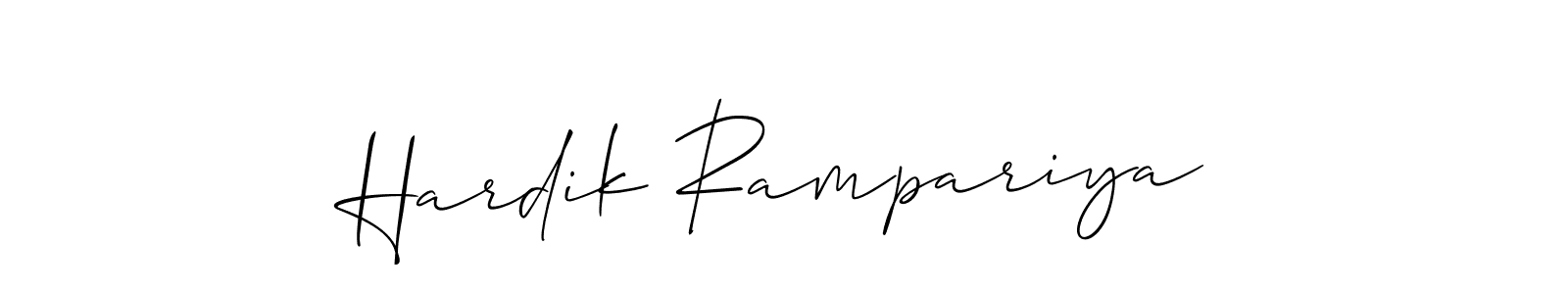 You should practise on your own different ways (Allison_Script) to write your name (Hardik Rampariya) in signature. don't let someone else do it for you. Hardik Rampariya signature style 2 images and pictures png