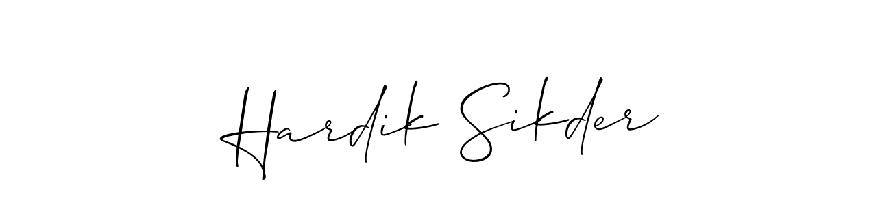Make a beautiful signature design for name Hardik Sikder. With this signature (Allison_Script) style, you can create a handwritten signature for free. Hardik Sikder signature style 2 images and pictures png