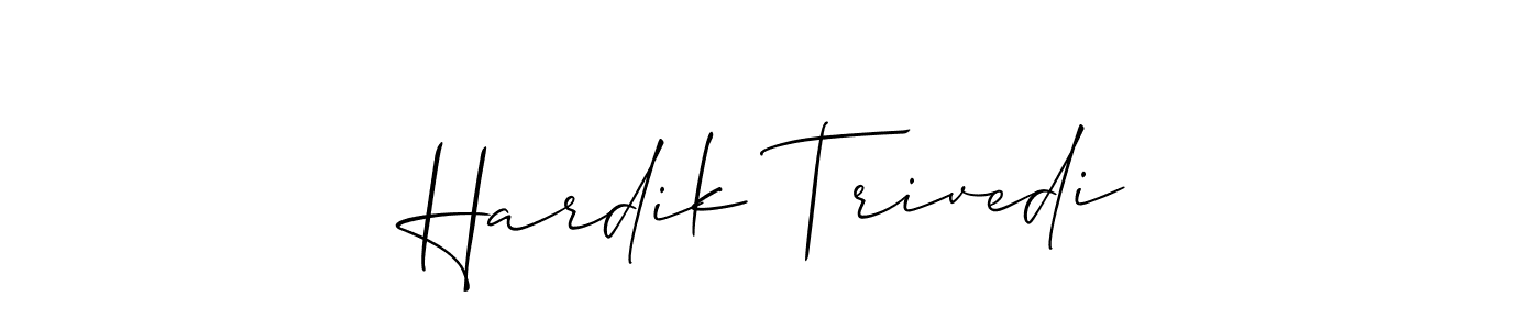 if you are searching for the best signature style for your name Hardik Trivedi. so please give up your signature search. here we have designed multiple signature styles  using Allison_Script. Hardik Trivedi signature style 2 images and pictures png