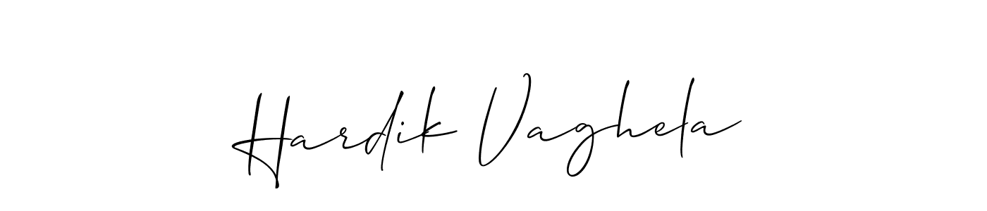 Make a beautiful signature design for name Hardik Vaghela. With this signature (Allison_Script) style, you can create a handwritten signature for free. Hardik Vaghela signature style 2 images and pictures png