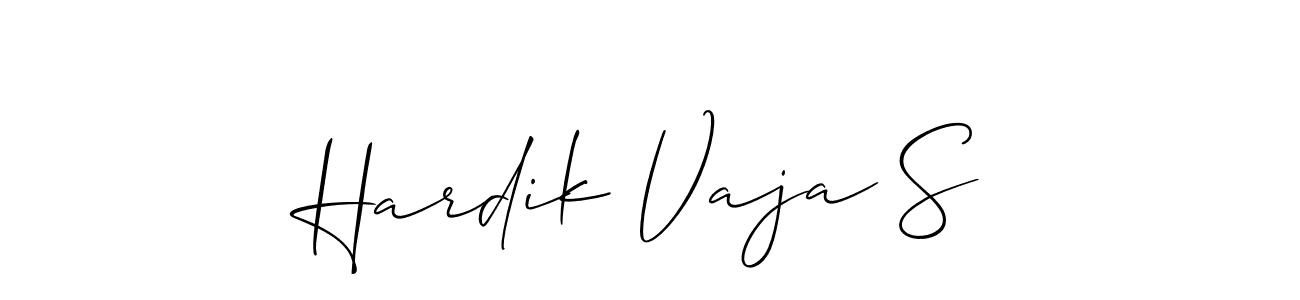 Hardik Vaja S stylish signature style. Best Handwritten Sign (Allison_Script) for my name. Handwritten Signature Collection Ideas for my name Hardik Vaja S. Hardik Vaja S signature style 2 images and pictures png