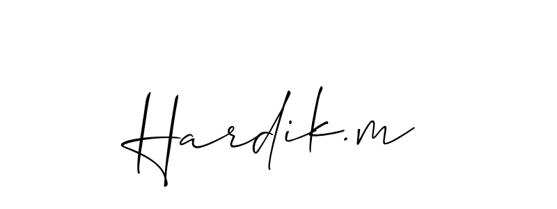 if you are searching for the best signature style for your name Hardik.m. so please give up your signature search. here we have designed multiple signature styles  using Allison_Script. Hardik.m signature style 2 images and pictures png