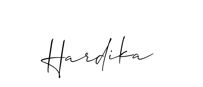 It looks lik you need a new signature style for name Hardika. Design unique handwritten (Allison_Script) signature with our free signature maker in just a few clicks. Hardika signature style 2 images and pictures png