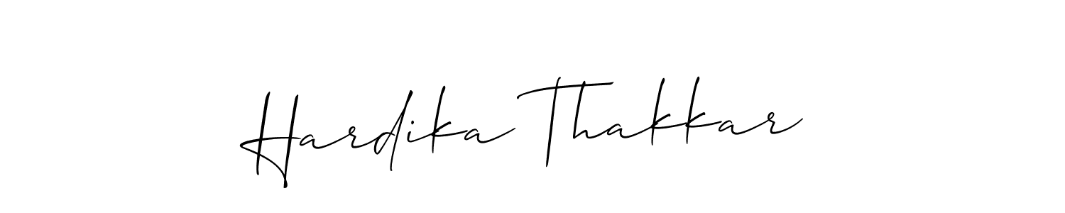 Create a beautiful signature design for name Hardika Thakkar. With this signature (Allison_Script) fonts, you can make a handwritten signature for free. Hardika Thakkar signature style 2 images and pictures png