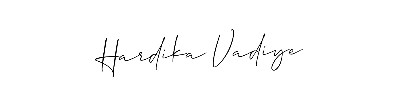 if you are searching for the best signature style for your name Hardika Vadiye. so please give up your signature search. here we have designed multiple signature styles  using Allison_Script. Hardika Vadiye signature style 2 images and pictures png