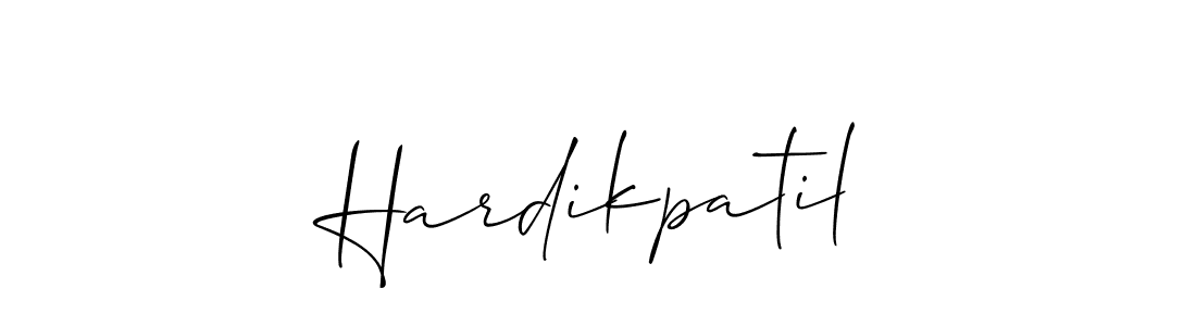 Use a signature maker to create a handwritten signature online. With this signature software, you can design (Allison_Script) your own signature for name Hardikpatil. Hardikpatil signature style 2 images and pictures png