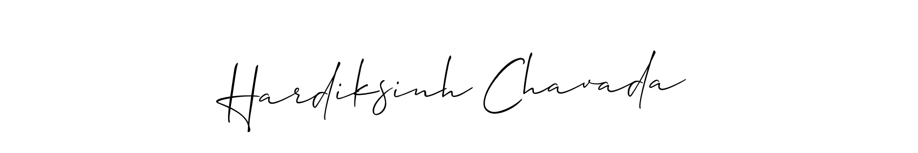 The best way (Allison_Script) to make a short signature is to pick only two or three words in your name. The name Hardiksinh Chavada include a total of six letters. For converting this name. Hardiksinh Chavada signature style 2 images and pictures png