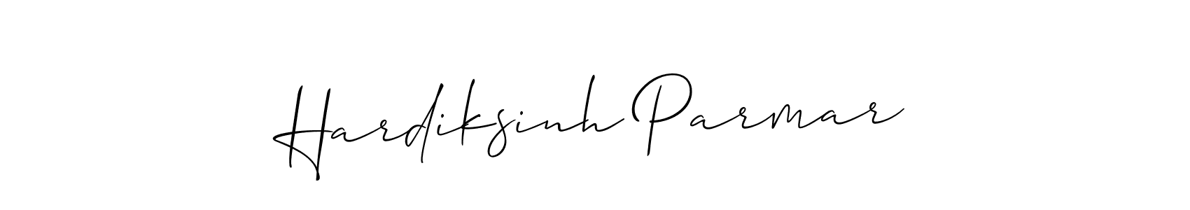 How to make Hardiksinh Parmar signature? Allison_Script is a professional autograph style. Create handwritten signature for Hardiksinh Parmar name. Hardiksinh Parmar signature style 2 images and pictures png