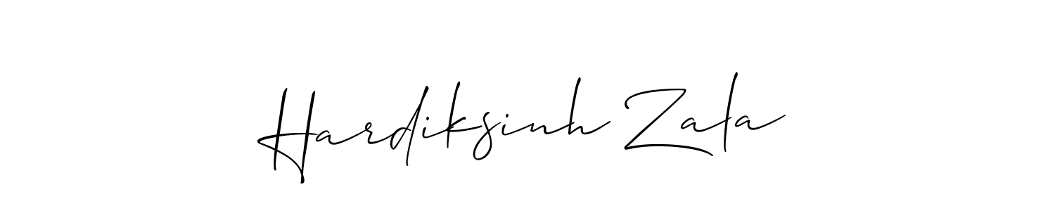 if you are searching for the best signature style for your name Hardiksinh Zala. so please give up your signature search. here we have designed multiple signature styles  using Allison_Script. Hardiksinh Zala signature style 2 images and pictures png