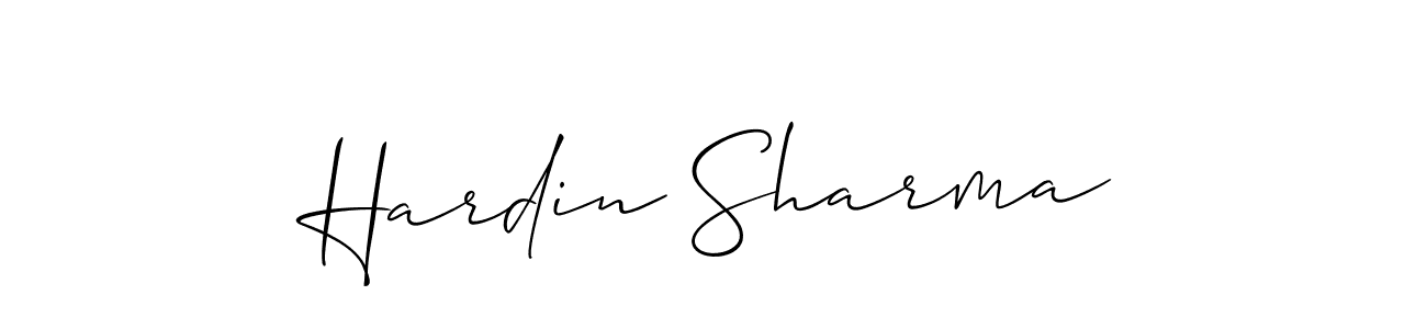 Also You can easily find your signature by using the search form. We will create Hardin Sharma name handwritten signature images for you free of cost using Allison_Script sign style. Hardin Sharma signature style 2 images and pictures png