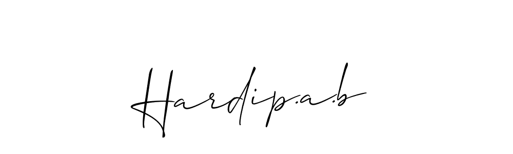 How to make Hardip.a.b name signature. Use Allison_Script style for creating short signs online. This is the latest handwritten sign. Hardip.a.b signature style 2 images and pictures png