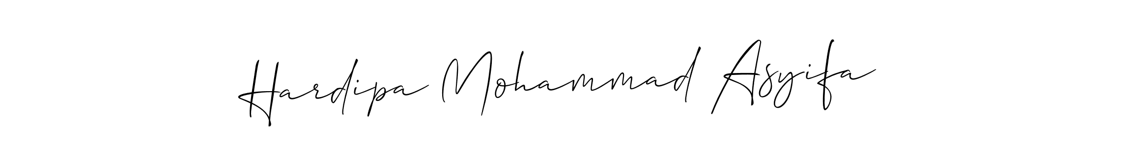 Make a beautiful signature design for name Hardipa Mohammad Asyifa. With this signature (Allison_Script) style, you can create a handwritten signature for free. Hardipa Mohammad Asyifa signature style 2 images and pictures png