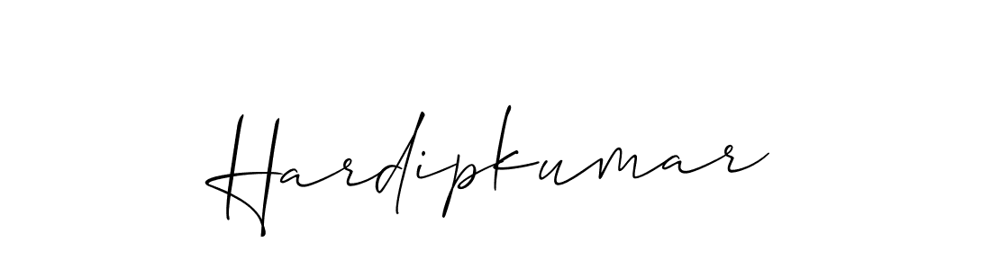 Use a signature maker to create a handwritten signature online. With this signature software, you can design (Allison_Script) your own signature for name Hardipkumar. Hardipkumar signature style 2 images and pictures png