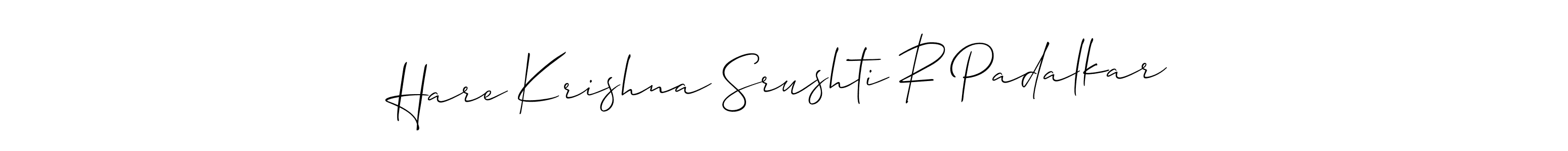 Similarly Allison_Script is the best handwritten signature design. Signature creator online .You can use it as an online autograph creator for name Hare Krishna Srushti R Padalkar. Hare Krishna Srushti R Padalkar signature style 2 images and pictures png