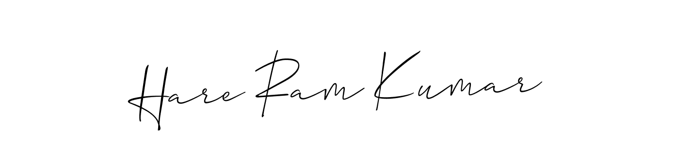 Allison_Script is a professional signature style that is perfect for those who want to add a touch of class to their signature. It is also a great choice for those who want to make their signature more unique. Get Hare Ram Kumar name to fancy signature for free. Hare Ram Kumar signature style 2 images and pictures png