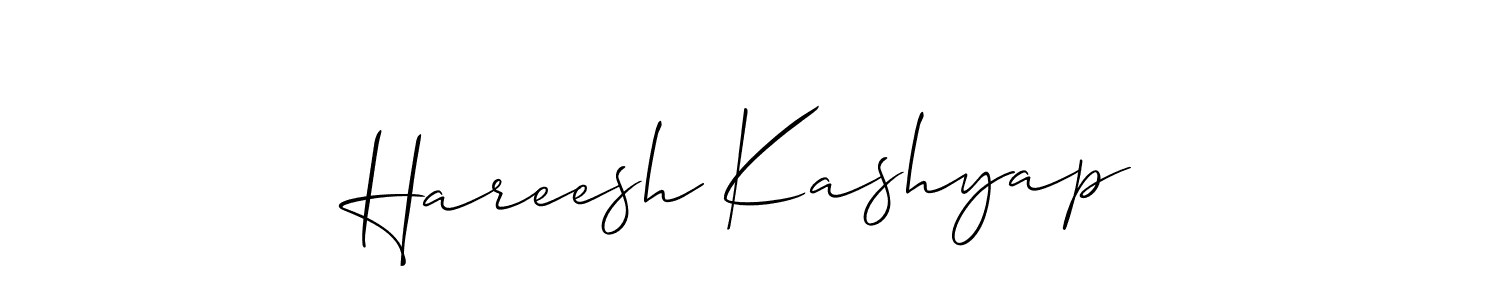 This is the best signature style for the Hareesh Kashyap name. Also you like these signature font (Allison_Script). Mix name signature. Hareesh Kashyap signature style 2 images and pictures png