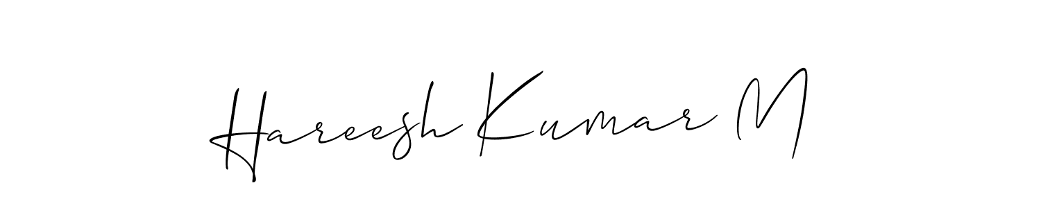 How to make Hareesh Kumar M signature? Allison_Script is a professional autograph style. Create handwritten signature for Hareesh Kumar M name. Hareesh Kumar M signature style 2 images and pictures png