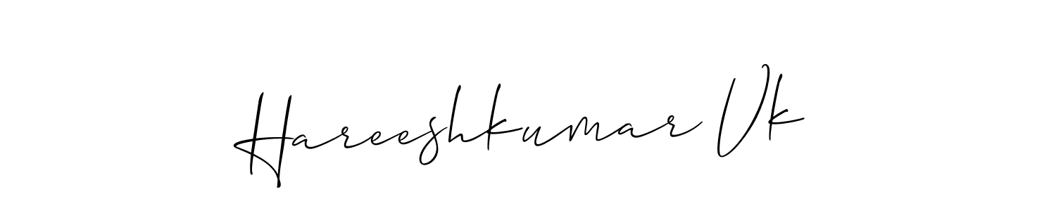 Make a beautiful signature design for name Hareeshkumar Vk. With this signature (Allison_Script) style, you can create a handwritten signature for free. Hareeshkumar Vk signature style 2 images and pictures png