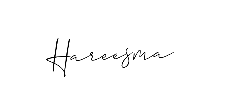 Also we have Hareesma name is the best signature style. Create professional handwritten signature collection using Allison_Script autograph style. Hareesma signature style 2 images and pictures png