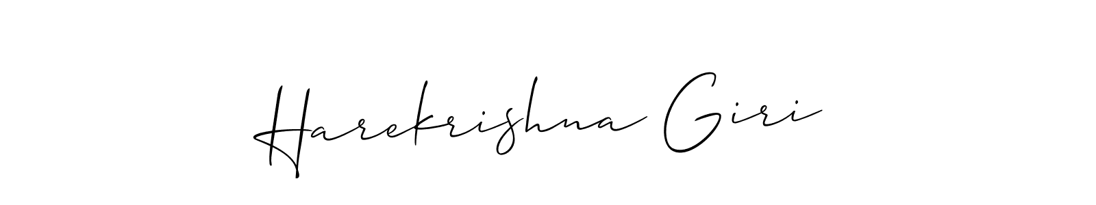 Use a signature maker to create a handwritten signature online. With this signature software, you can design (Allison_Script) your own signature for name Harekrishna Giri. Harekrishna Giri signature style 2 images and pictures png