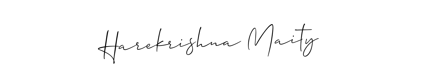 The best way (Allison_Script) to make a short signature is to pick only two or three words in your name. The name Harekrishna Maity include a total of six letters. For converting this name. Harekrishna Maity signature style 2 images and pictures png