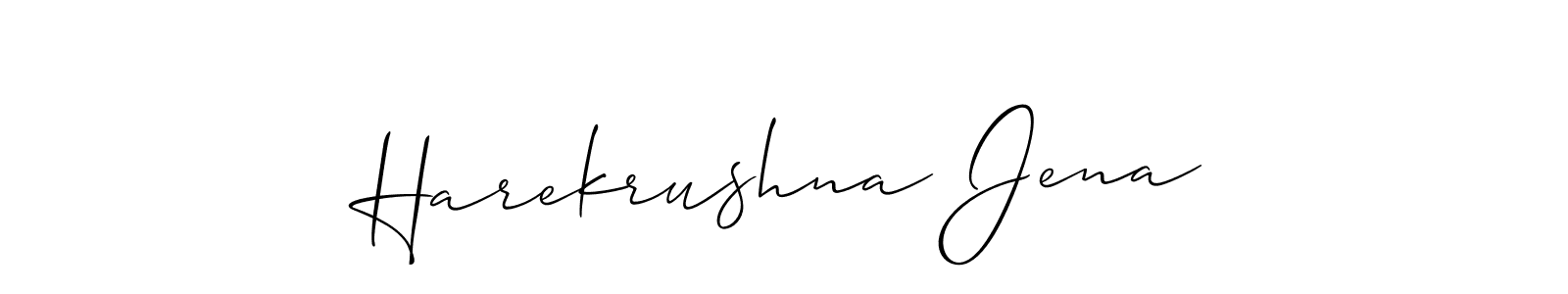Make a beautiful signature design for name Harekrushna Jena. With this signature (Allison_Script) style, you can create a handwritten signature for free. Harekrushna Jena signature style 2 images and pictures png