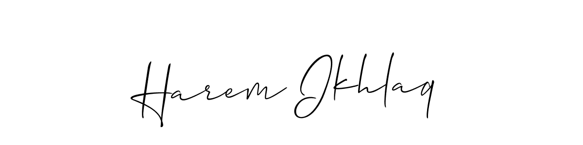 Make a short Harem Ikhlaq signature style. Manage your documents anywhere anytime using Allison_Script. Create and add eSignatures, submit forms, share and send files easily. Harem Ikhlaq signature style 2 images and pictures png