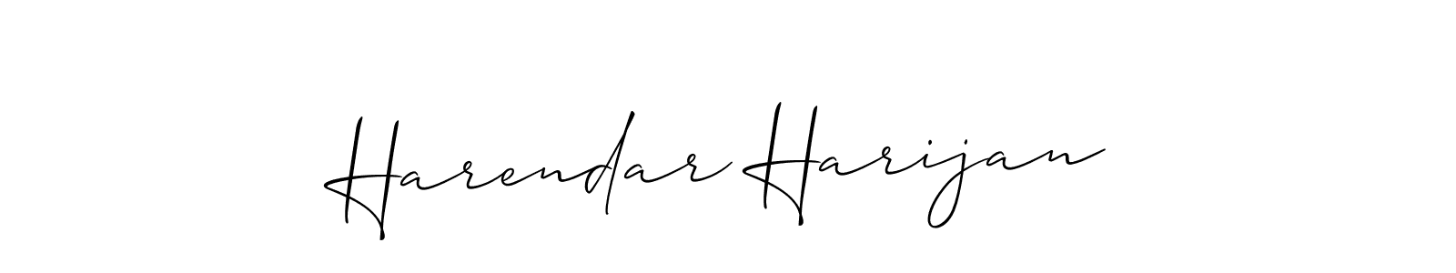 Use a signature maker to create a handwritten signature online. With this signature software, you can design (Allison_Script) your own signature for name Harendar Harijan. Harendar Harijan signature style 2 images and pictures png