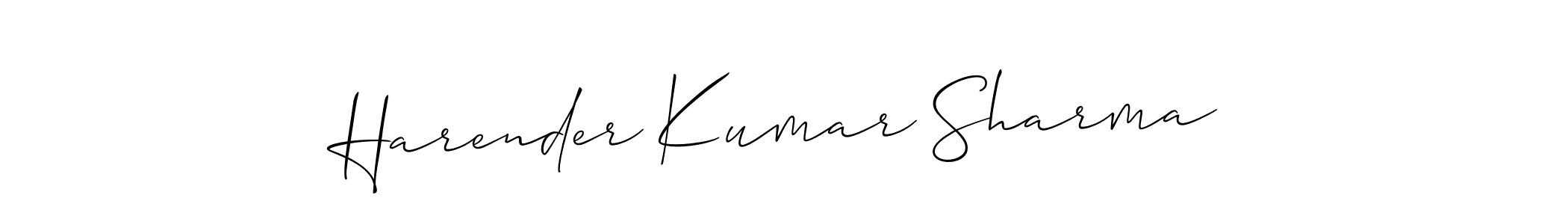 The best way (Allison_Script) to make a short signature is to pick only two or three words in your name. The name Harender Kumar Sharma include a total of six letters. For converting this name. Harender Kumar Sharma signature style 2 images and pictures png