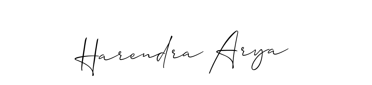 Create a beautiful signature design for name Harendra Arya. With this signature (Allison_Script) fonts, you can make a handwritten signature for free. Harendra Arya signature style 2 images and pictures png