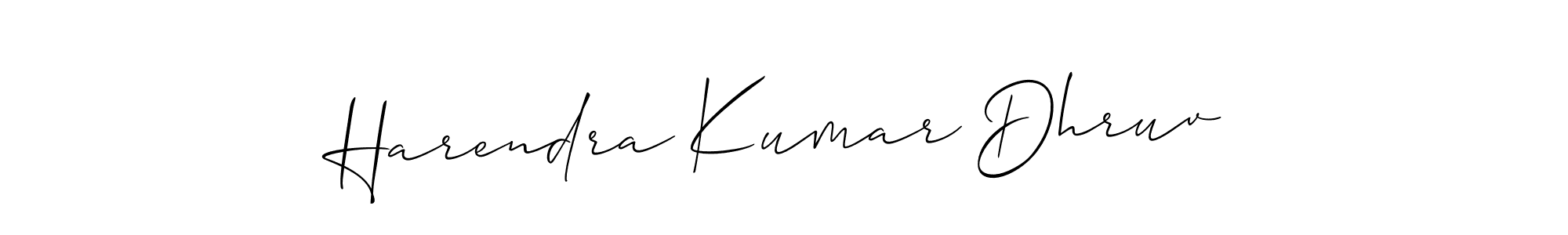 Use a signature maker to create a handwritten signature online. With this signature software, you can design (Allison_Script) your own signature for name Harendra Kumar Dhruv. Harendra Kumar Dhruv signature style 2 images and pictures png