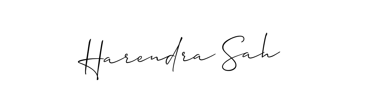 Make a beautiful signature design for name Harendra Sah. With this signature (Allison_Script) style, you can create a handwritten signature for free. Harendra Sah signature style 2 images and pictures png